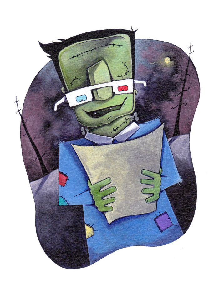 Ilustração do monstro de Frankenstein