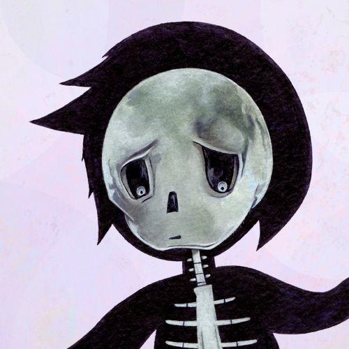 Black & white artwork of human skeleton