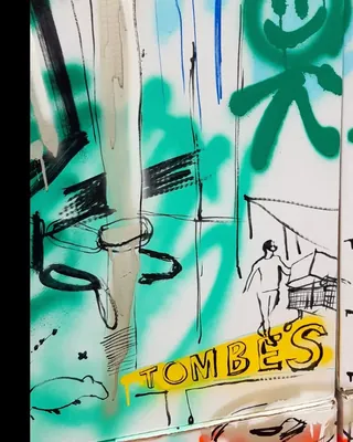 Urban mural at OFFF Festival Barcelona by Tallon Live Event Drawing