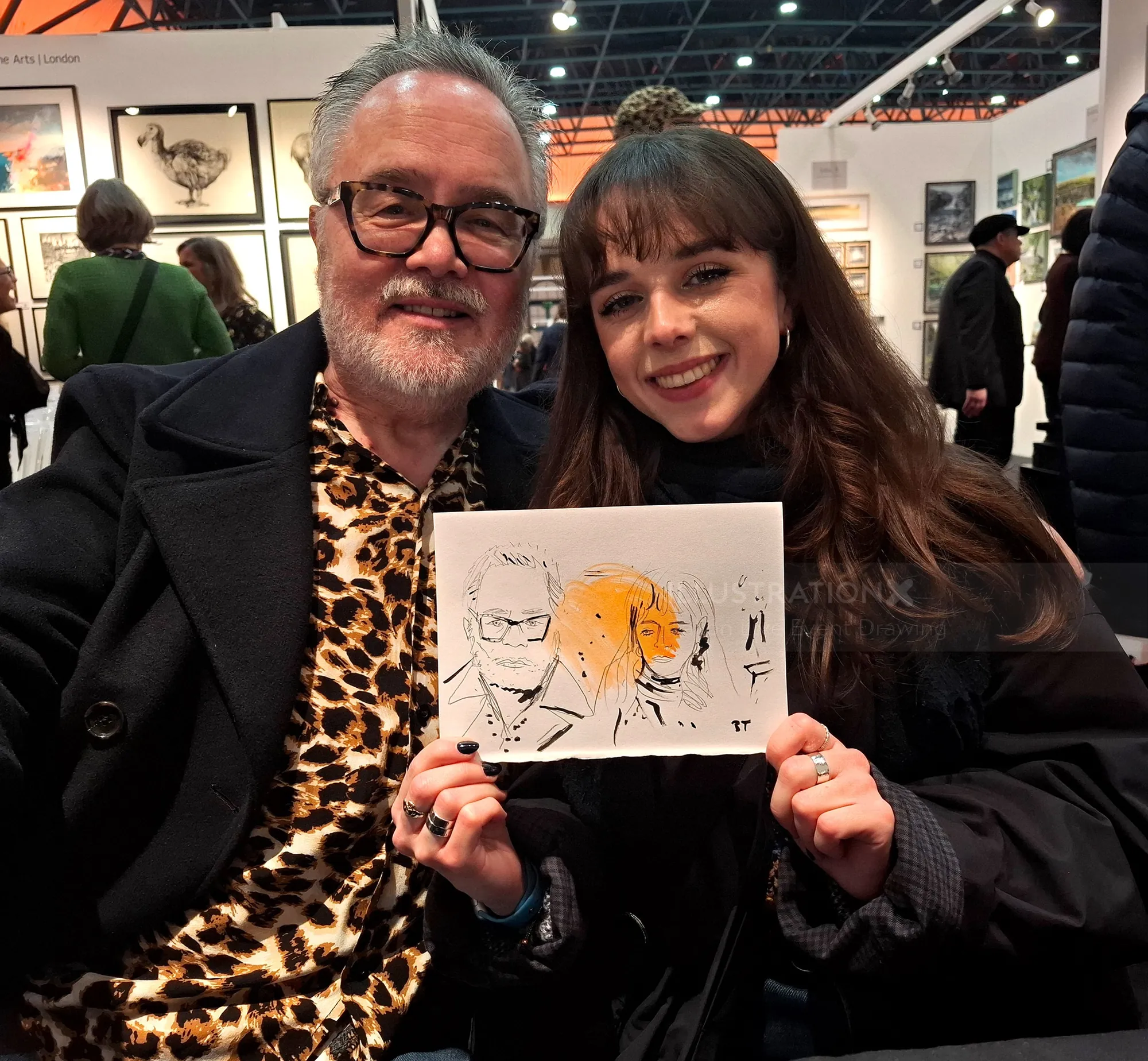 Live portrait illustration by Tallon Live Event Drawing at art event