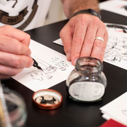 Tallon Live Event Drawing artist sketching Ferrari Formula 1 artwork