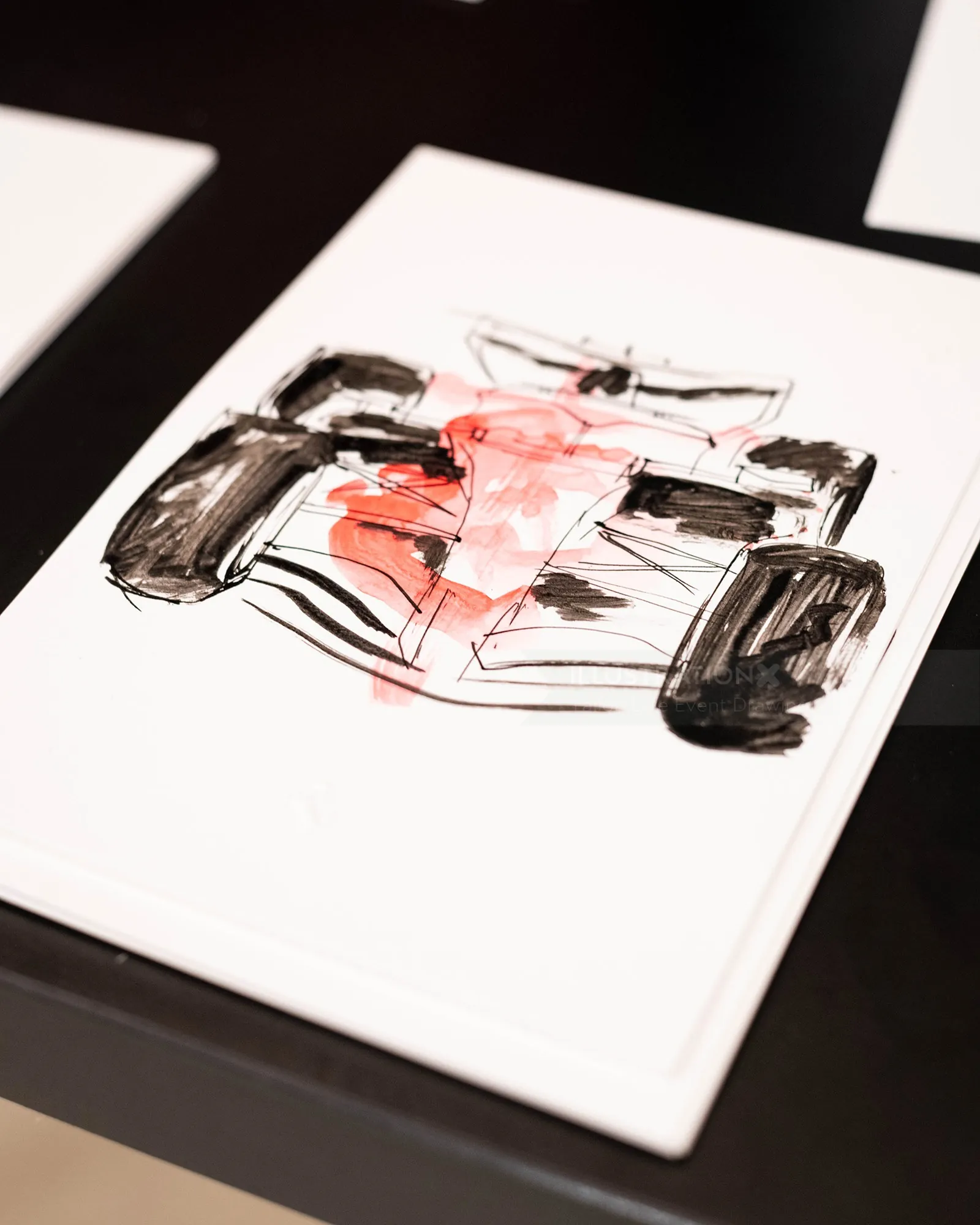 Formula One car sketch by Tallon Live Event Drawing