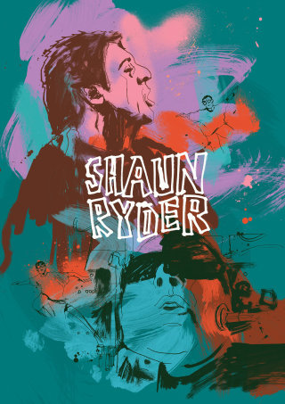 portrait illustration of Shaun Ryder