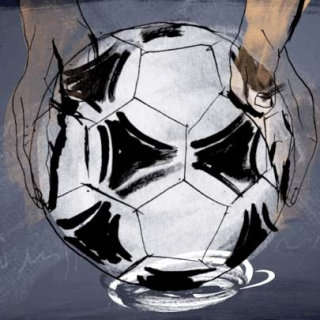Caricatura de Ben Tallon sobre el deporte del fútbol.