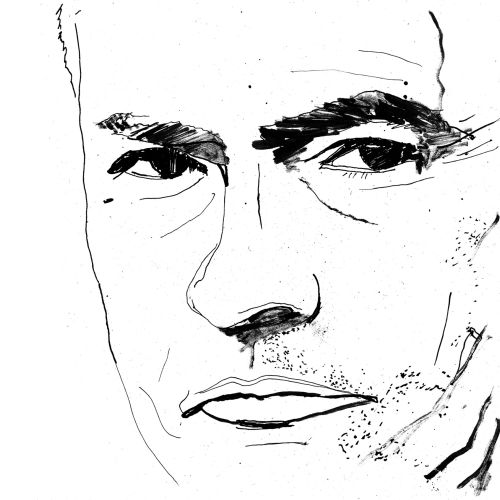 Football manager Jose Mourinho, created in ink by hand