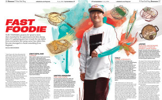 Editorial drawing for Red Bulletin magazine about fast food