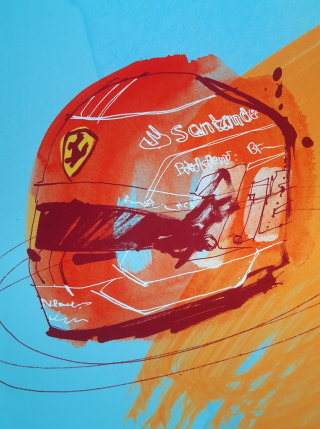 Desenho em aquarela da marca do evento Fórmula 1 em Silverstone