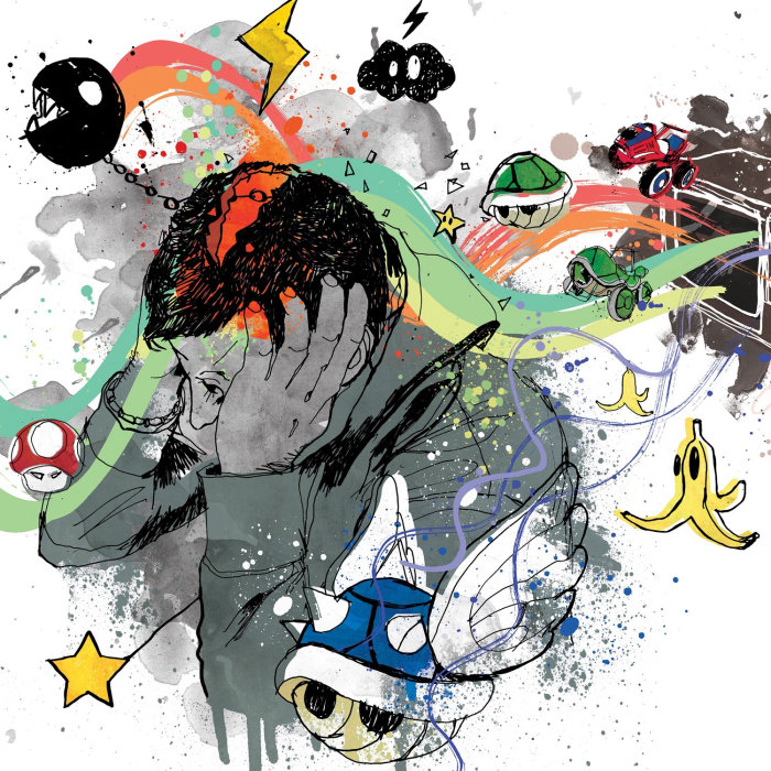 Una ilustración visual del efecto mental de diez años jugando a Mario Kart