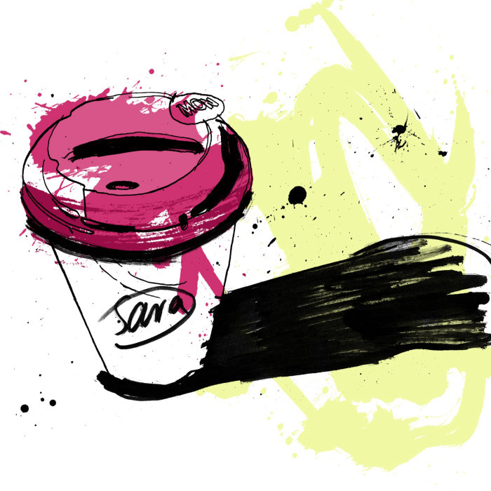 Ilustración de la taza de café de Ben Tallon