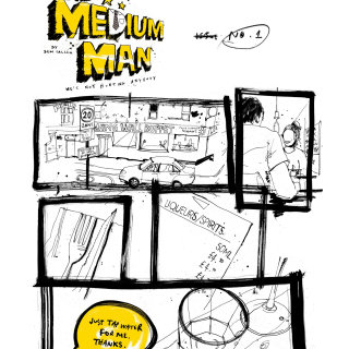 Ilustración de la página de la novela Medium Man
