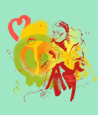 Greta Thunberg editorial illustration