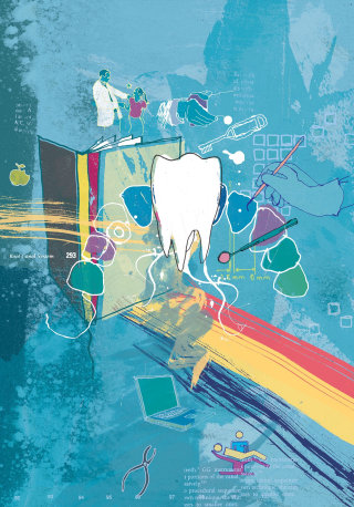 Ilustração da capa da Associação Dentária Britânica