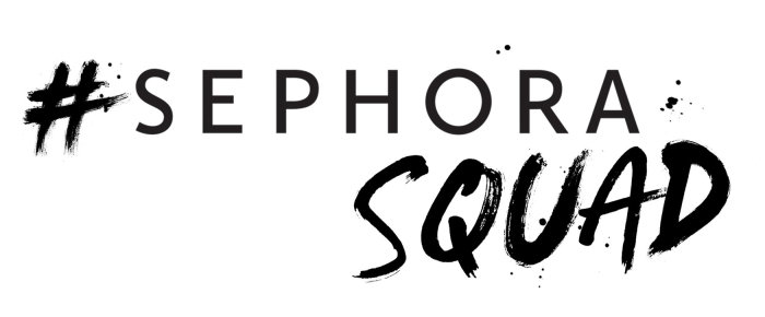 Letras pintadas à mão com logotipo Sephora Squad