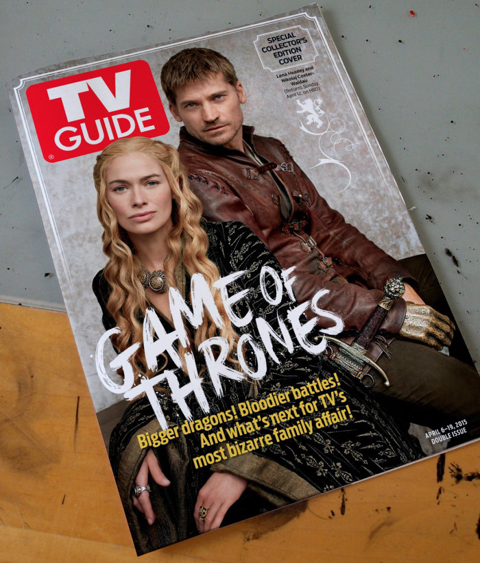 Ilustração da capa do guia de TV Game of Thrones