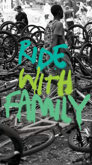 Ride with Family sparse paint lettering