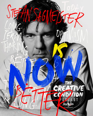 Pintura de pôster de entrevista de Stefan Sagmeister