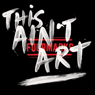 Hand-painted lettering saying This Ain't Art on black background