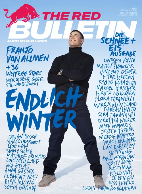Red Bulletin Winter Sports cover hand lettering by Tallon Type