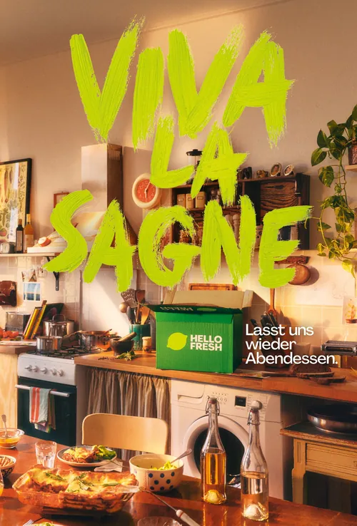 Hello Fresh Viva La Sagne brush lettering advertisement by Tallon Type