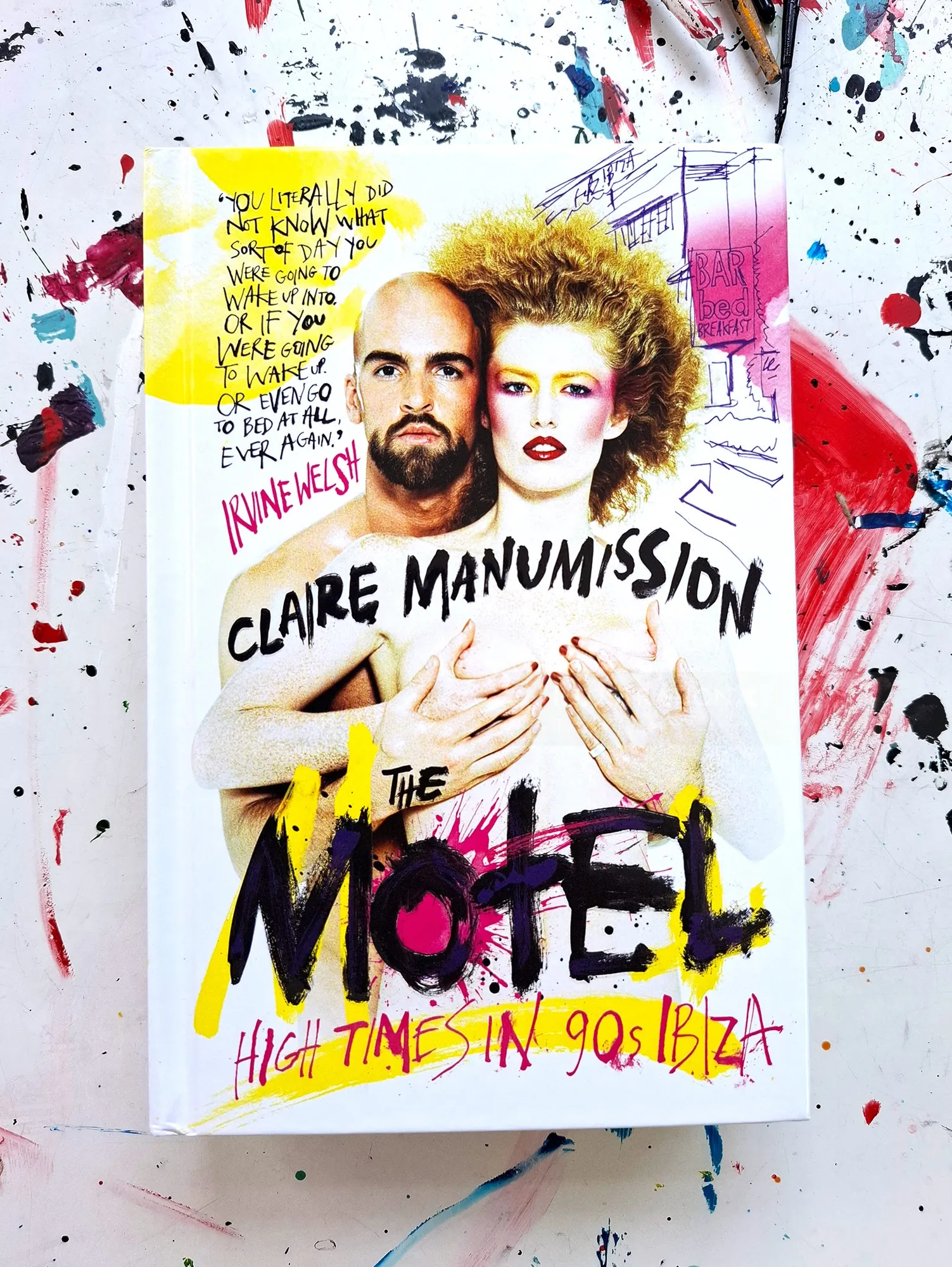 The Motel book cover illustration by Tallon Type, featuring two painted figures