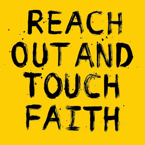 Reach out and touch faith lettering art
