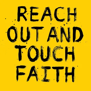 Reach out and touch faith lettering art