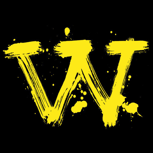 Lettering W in yellow
