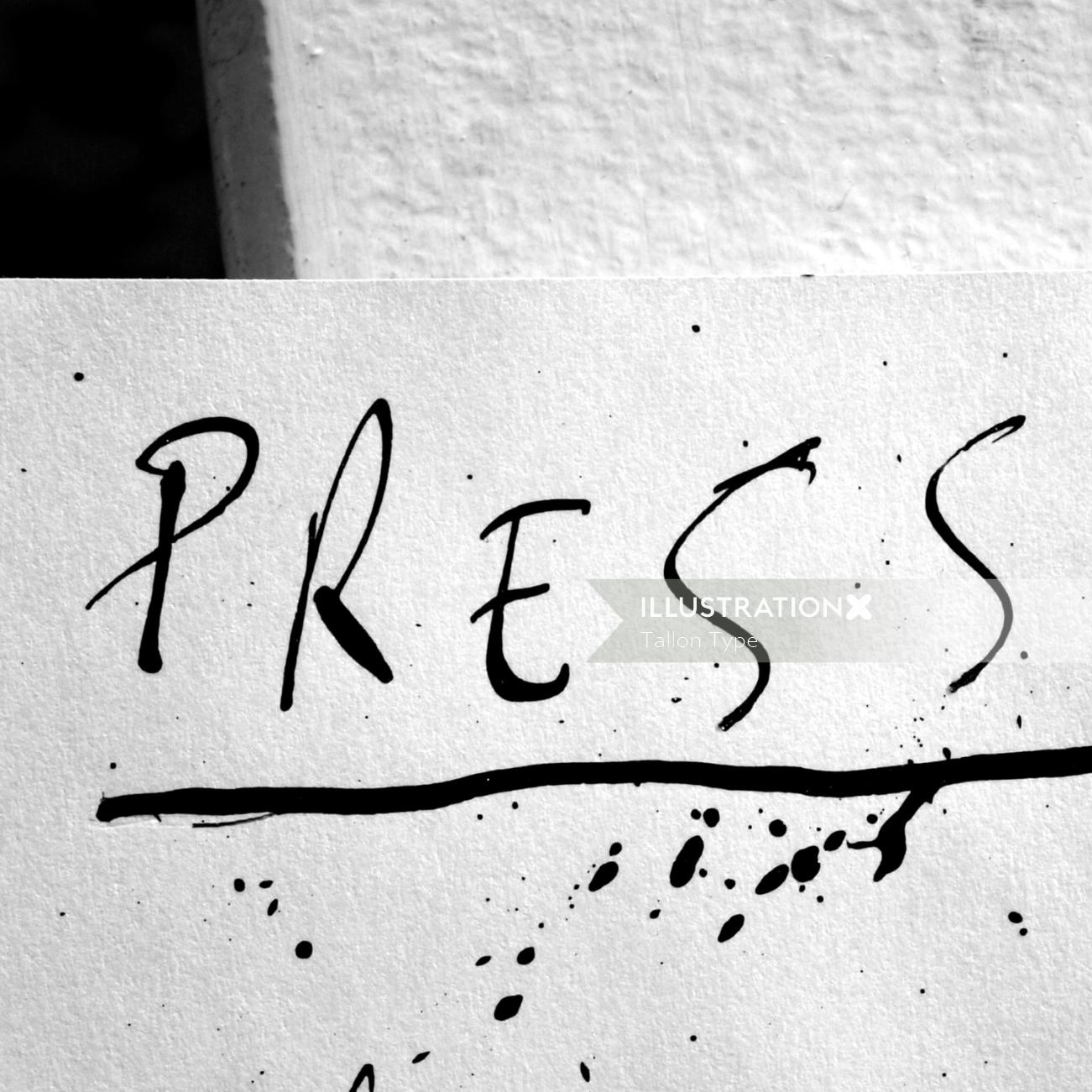 Art de lettrage de presse