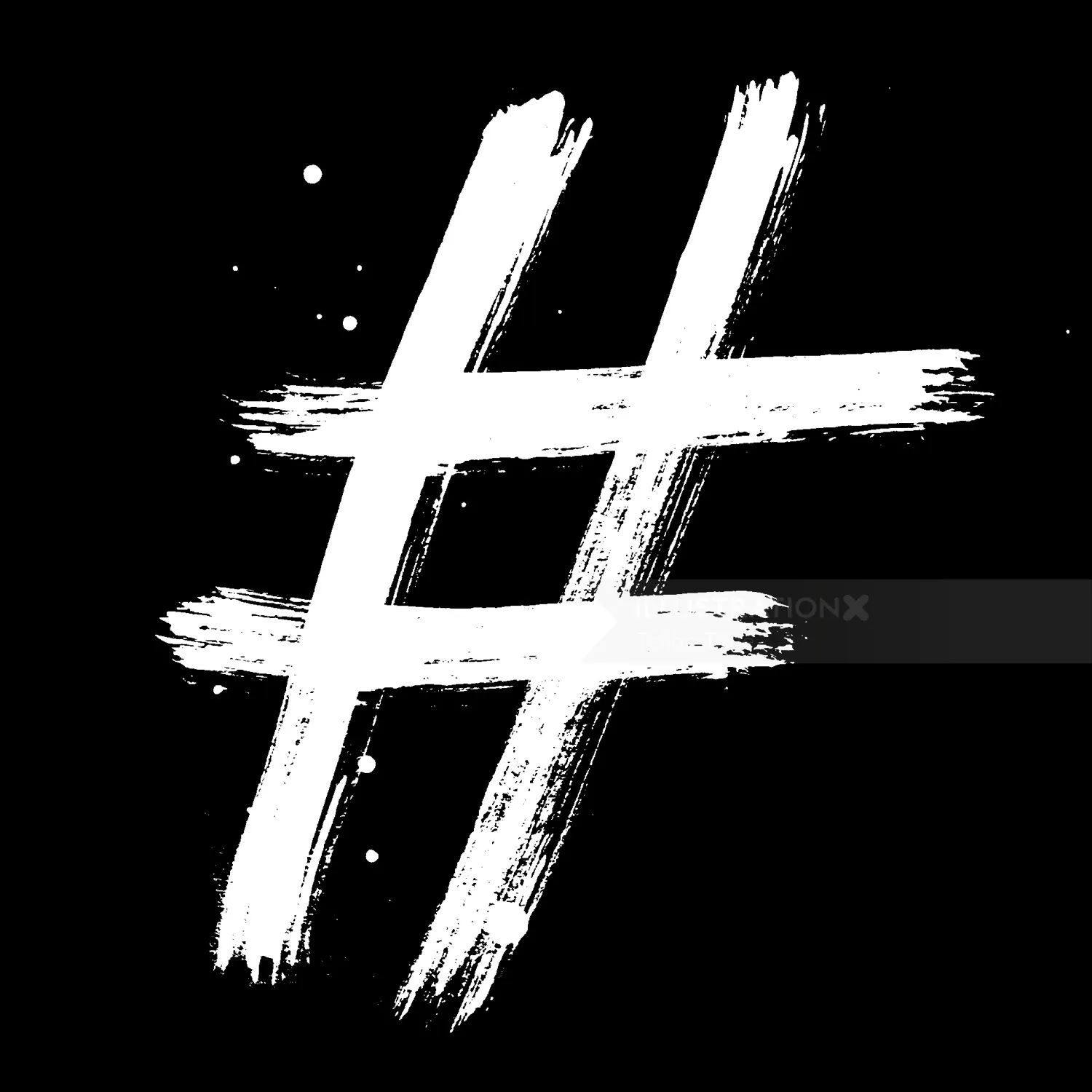 Lettering Hash tag in white
