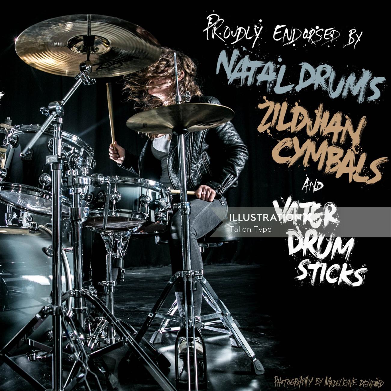 Graphic drummer natal drums
