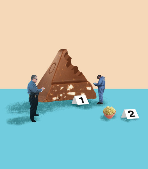 Illustration of people calculatiing the food race
