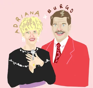 Illustration portrait of Adriana & Burgo
