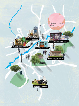 コラージュとモンタージュの市内地図