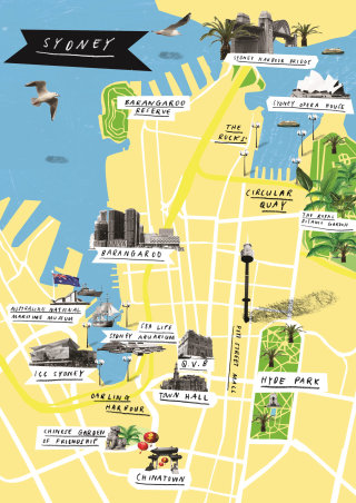 Mapas Sydney Vista superior
