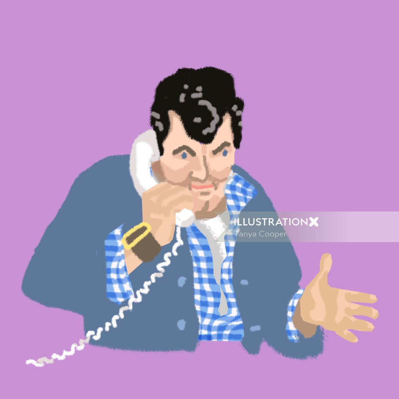Graphic design of talking in phone 