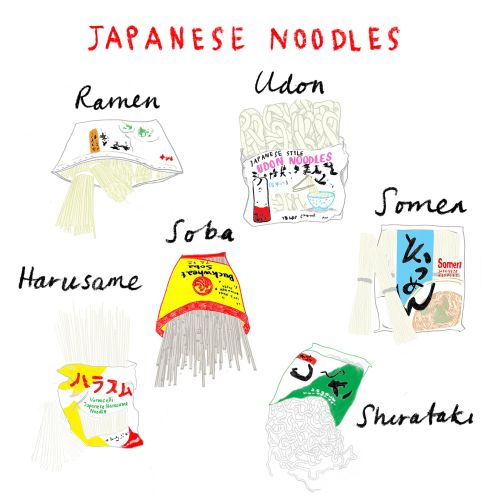Japanese noodles graphic design 