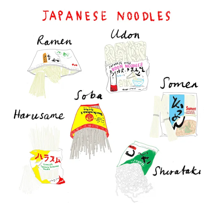 Japanese noodles graphic design 