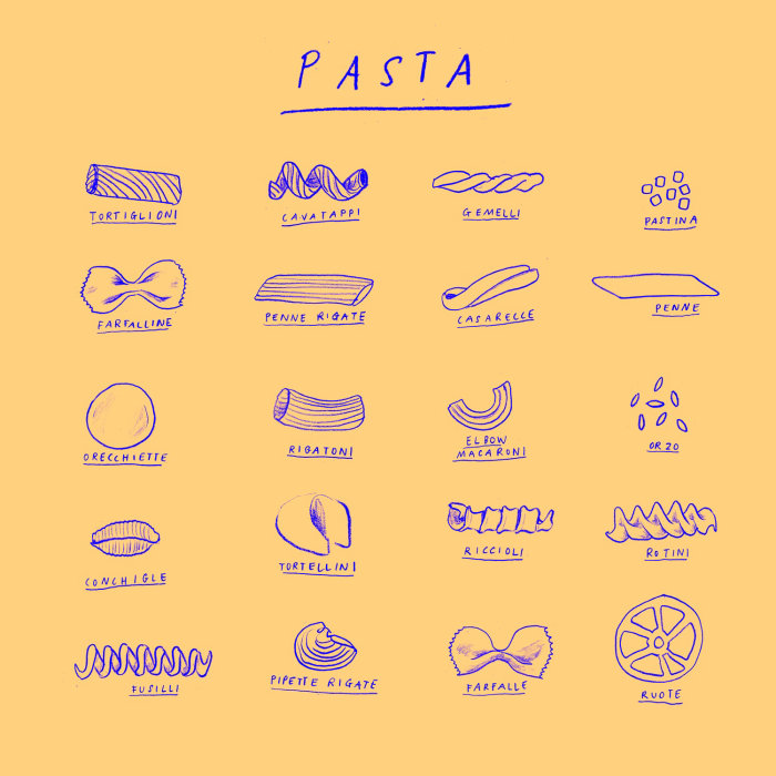 Food & Drink Pasta line art
