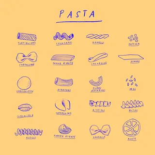 Food & Drink Pasta line art
