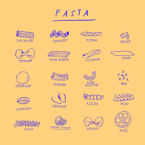 Food & Drink Pasta line art
