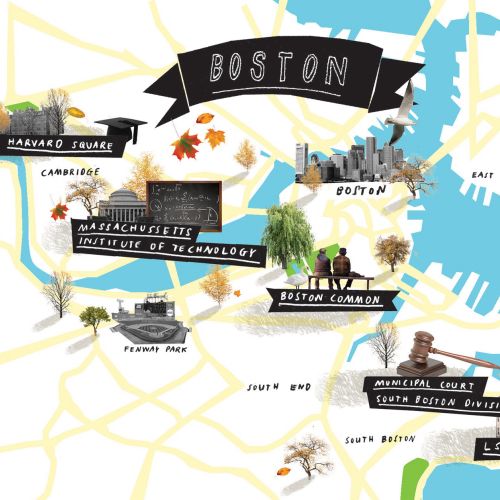 Maps Boston city
