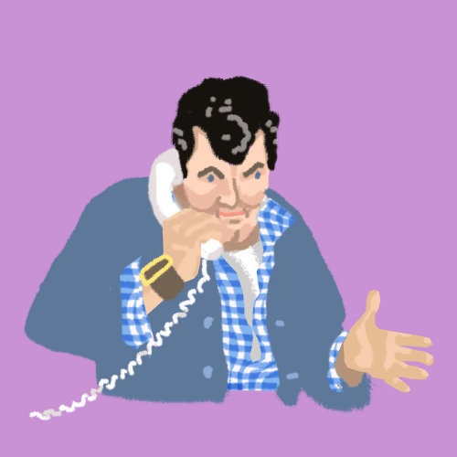 Animation man with phone
