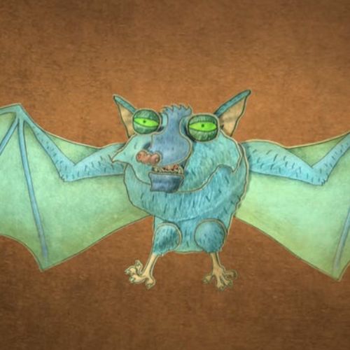 Great green blood-sucking bat animation video