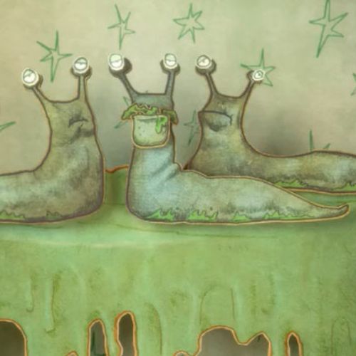 Slimy slugs slurping animated illustration by MiniTonic