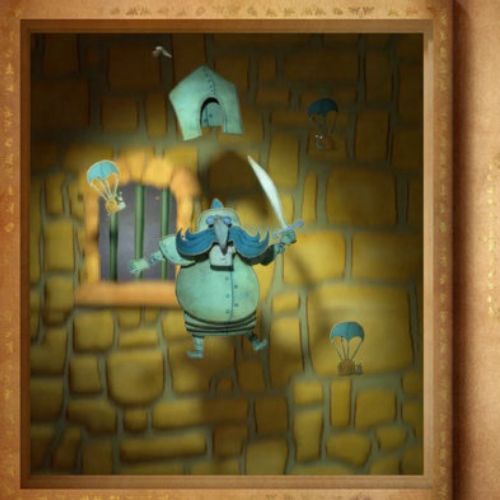 3D animated of Sir Strompoff falls forever