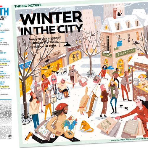 "Winter in the city" issue for Scholastic Maths Magazine