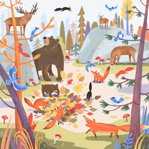 Beak, fox, bird, autumn,deer
