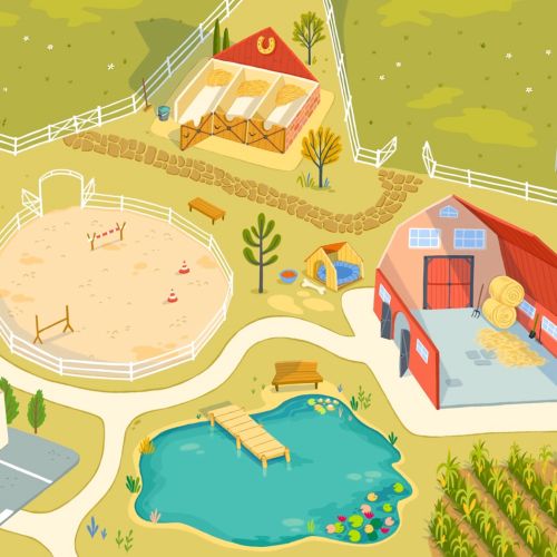 Farm play mat for children