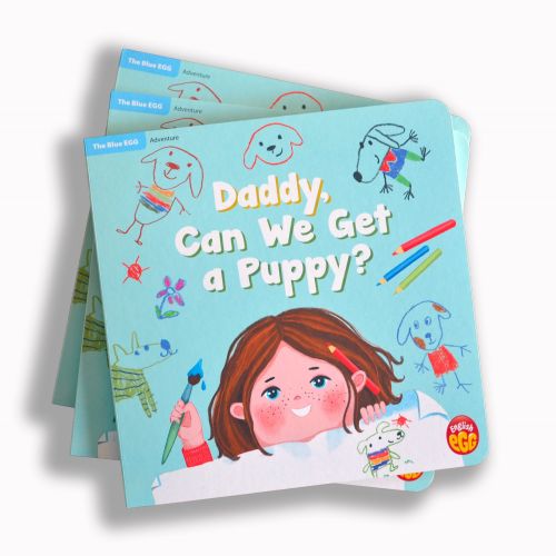 "Daddy, can we get a Puppy?" book cover artwork