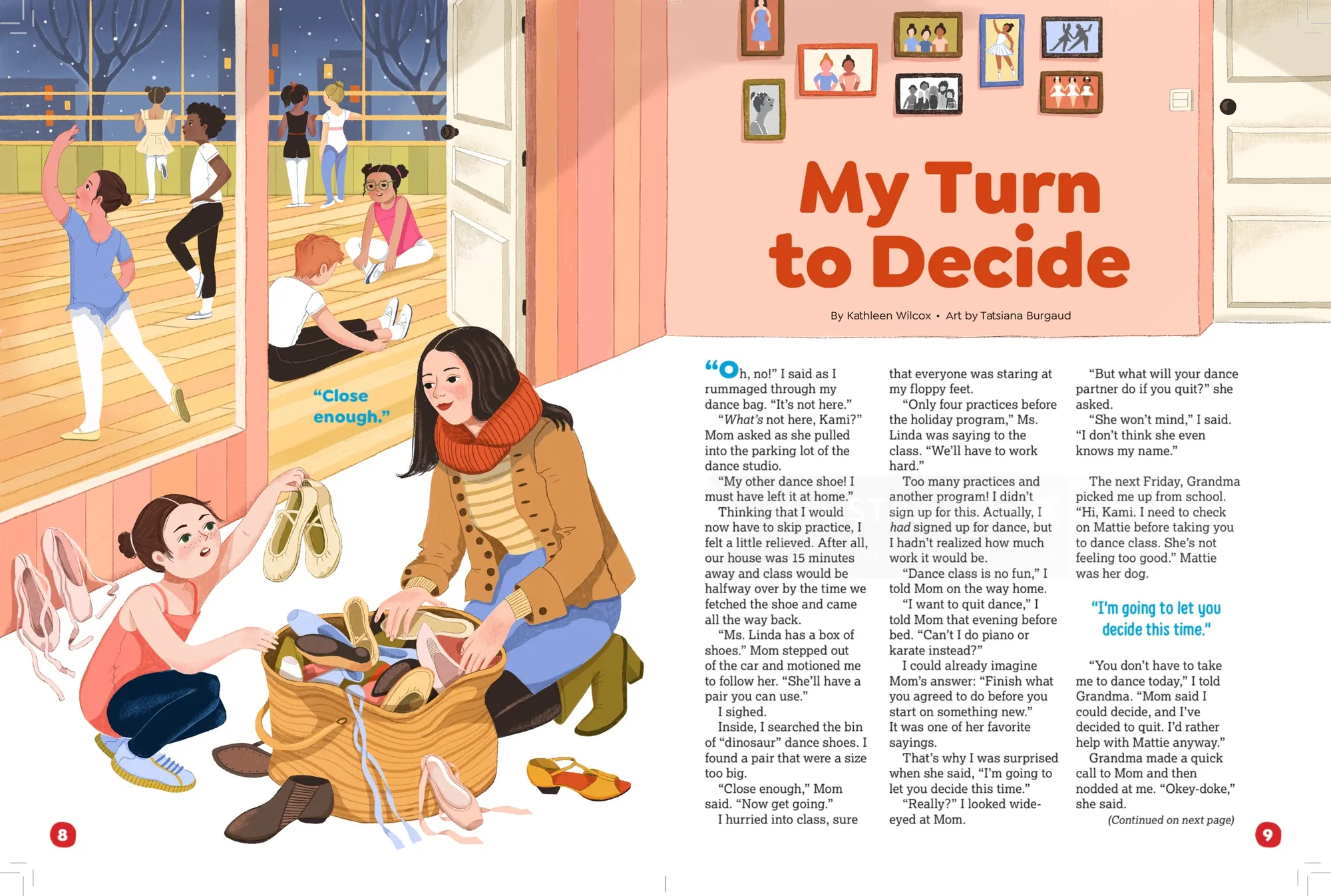 Children talking and sitting in classroom illustrated by Tatsiana Burgaud
